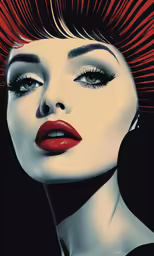 a woman with red hair and a cigarette