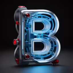 the letter b from a robot machine