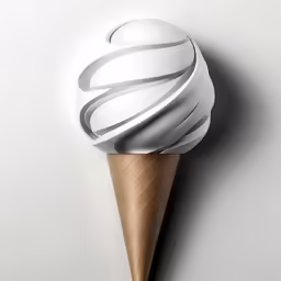 an ice cream cone sitting on top of a white table