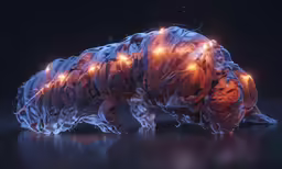 a computer generated image of a lion made out of plastic wrap
