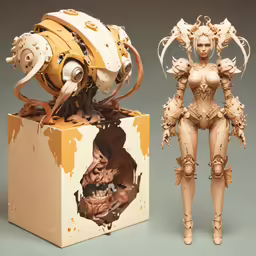 a small cardboard box with some items inside of it