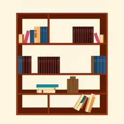 books on top of wooden shelves with two books,this is an image of some shelves with books