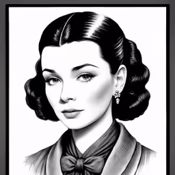 a woman with hair in a bun, and a bow tie