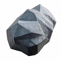a white and black rock that is against a white background
