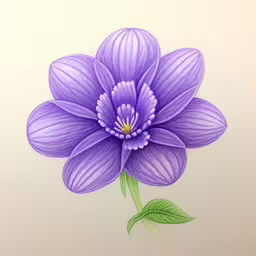a painting shows purple flowers with green leaves,a painting of purple flowers with green leaves on white paper