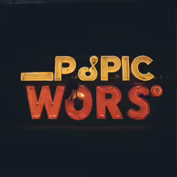the words p and pic words on a black background