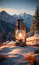 a lantern is sitting on top of a hill