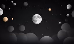 an art image of some planets on a dark background