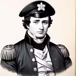 a black and white portrait of a military man