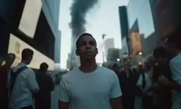 a man stands in front of a group of people