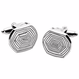 a pair of cuff ties with spiral designs