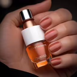 a hand holding a bottle of nail polish