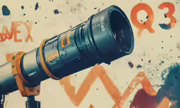 large lens mounted on a tripod at an outdoor venue