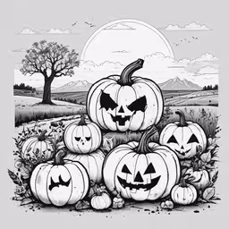 the halloween pumpkins are stacked up together and ready to be bought,black and white pumpkins sitting on the ground