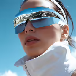 a woman wearing sunglasses in the sun