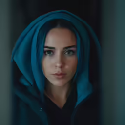 a woman with a hooded top looking away