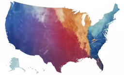 a map of the united states with different colors