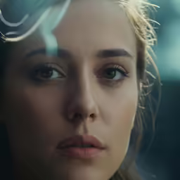 a woman is seen through the reflection of a mirror