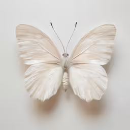white butterfly that is open on a surface