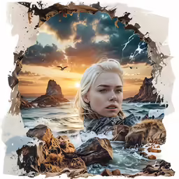 an image of game of thrones character is depicted