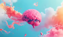 a pink substance floating in the air