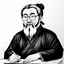 a man wearing glasses, holding a notebook in front of his face