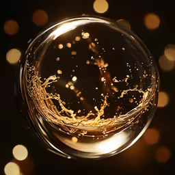 a shiny gold swirl that is in a glass of wine