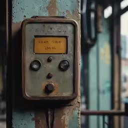 a meter is sitting on the wall inside a building