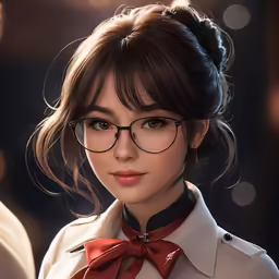 anime character with red bow tie and glasses