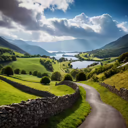 a winding road in the countryside on a sunny day