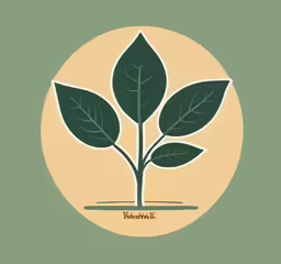 an illustration of leaves on a green background,the green leaves on a plant have been drawn