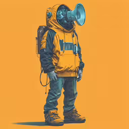 a man in an astronaut suit is standing