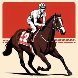 horse racing painting by a person on a horse