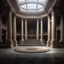 a photo of an old building with some large pillars