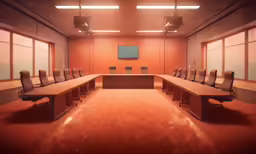 a picture of an empty conference room