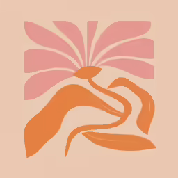 a stylized picture in orange, pink and beige
