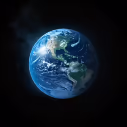 the earth seen from space, showing the oceans, and africa