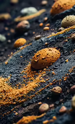 the ground is covered with a variety of rocks