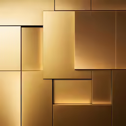 there are a lot of gold square and rectangle shapes