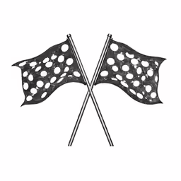 two crossed flags sitting next to each other