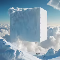 the ice cube is floating in the air