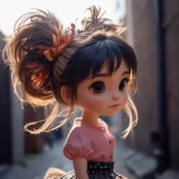a doll that is wearing a pink dress