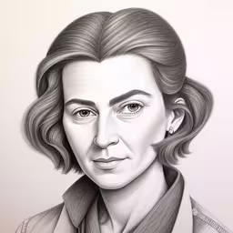 a black and white image of a person with a serious look,a drawing of john lockee as he looks into the distance,an artwork of a man with gray hair,an image of a black and white portrait of frodman,a drawing of a man with long hair and green eyes