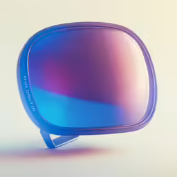 a mirror with different shades is on a table