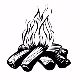a fire that is in the center of some logs
