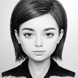 a person with short hair and big eyes