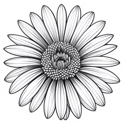 a black and white daisy with petals drawn in ink,the large sunflower is in a black and white photo,the flower drawing is shown with an outline of the flower,a daisy drawn in black and white,the image of black and white daisy flower is drawn in the engraving