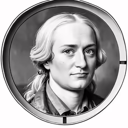 a black and white photo of a woman in a round frame