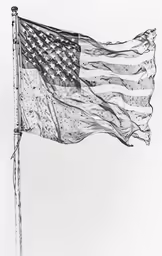 an american flag in the wind drawing - a picture of an american flag in the wind fine art print