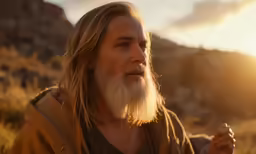 the man is sitting in a field with the sun shining through his